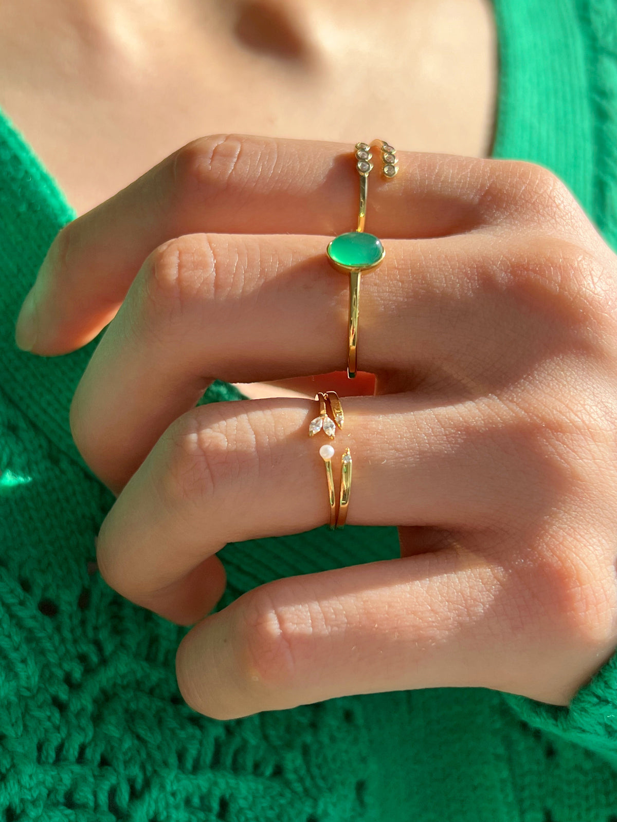 Triangular Jade Ring Oval Jade Ring